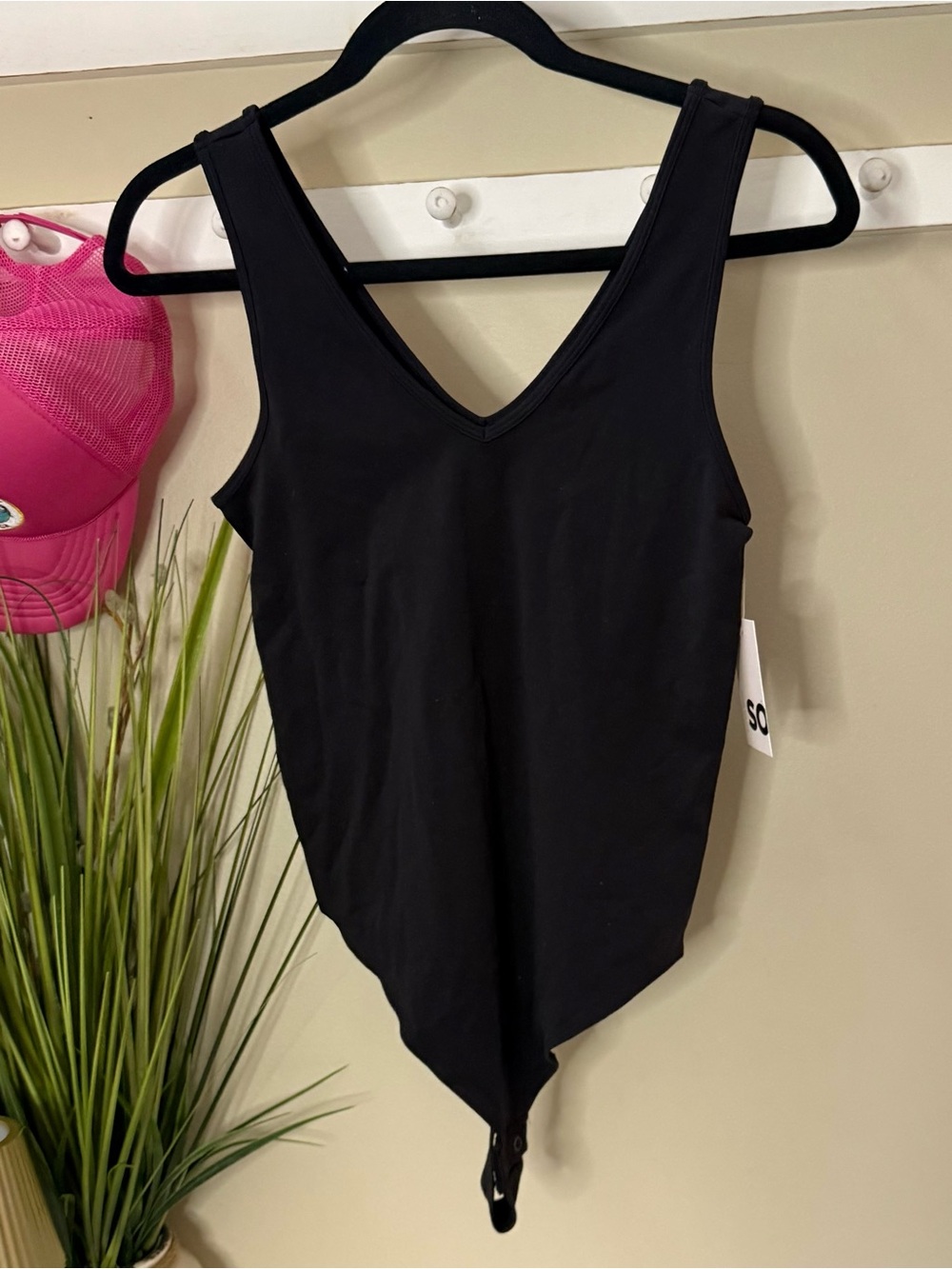 SO Black The Favorite Bodysuit Medium V-neck Tank Sleeveless New with Tag NWT